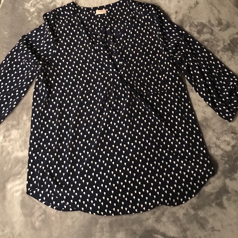 Pixley Ivy Mini Tulip Print 3/4 Sleeve Roll Sleeve